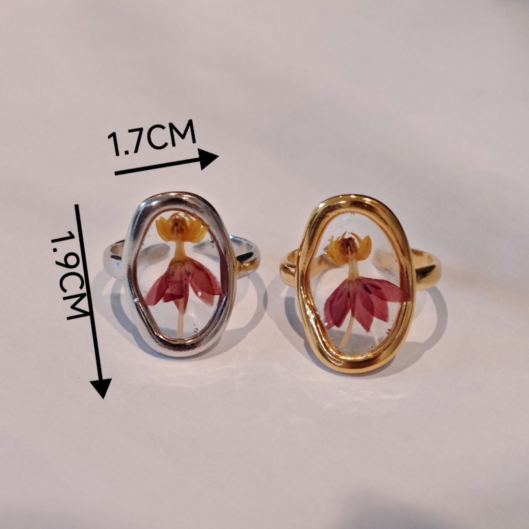 Handmade dried flower ring