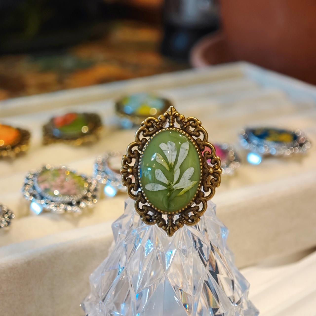 Vintage Palace Style Dried Flower Ring