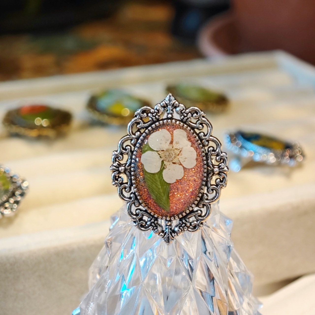 Vintage Palace Style Dried Flower Ring