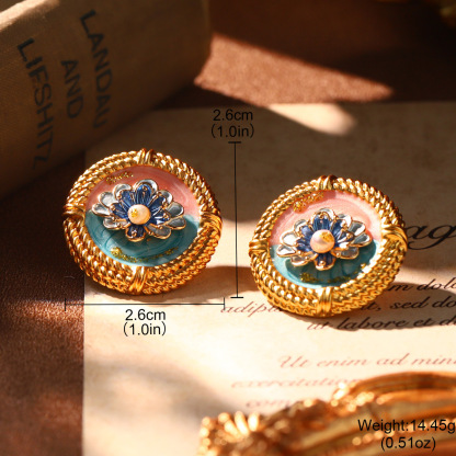 Monet oil painting earrings