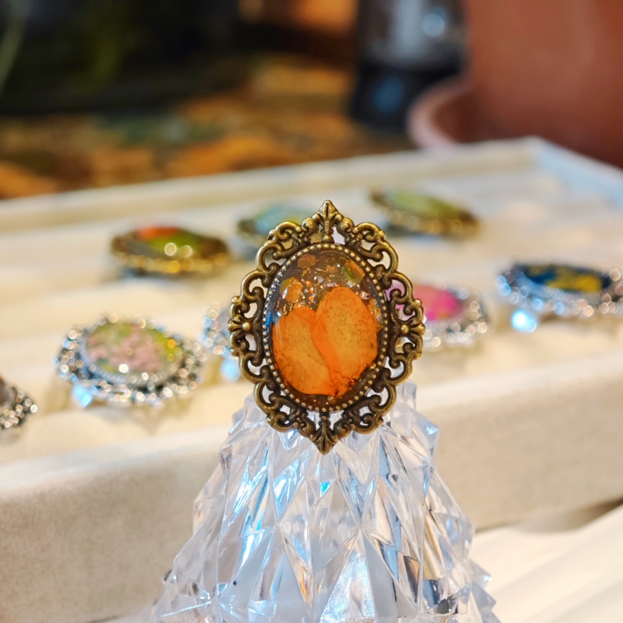 Vintage Palace Style Dried Flower Ring