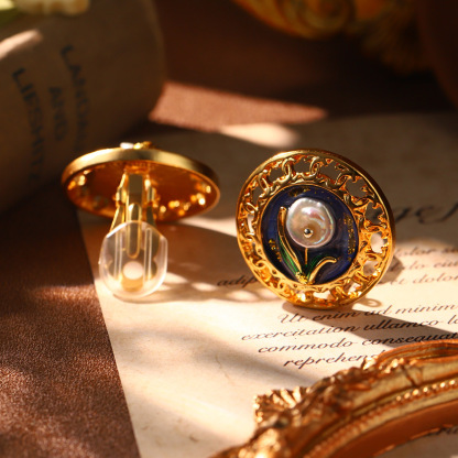 Monet oil painting earrings