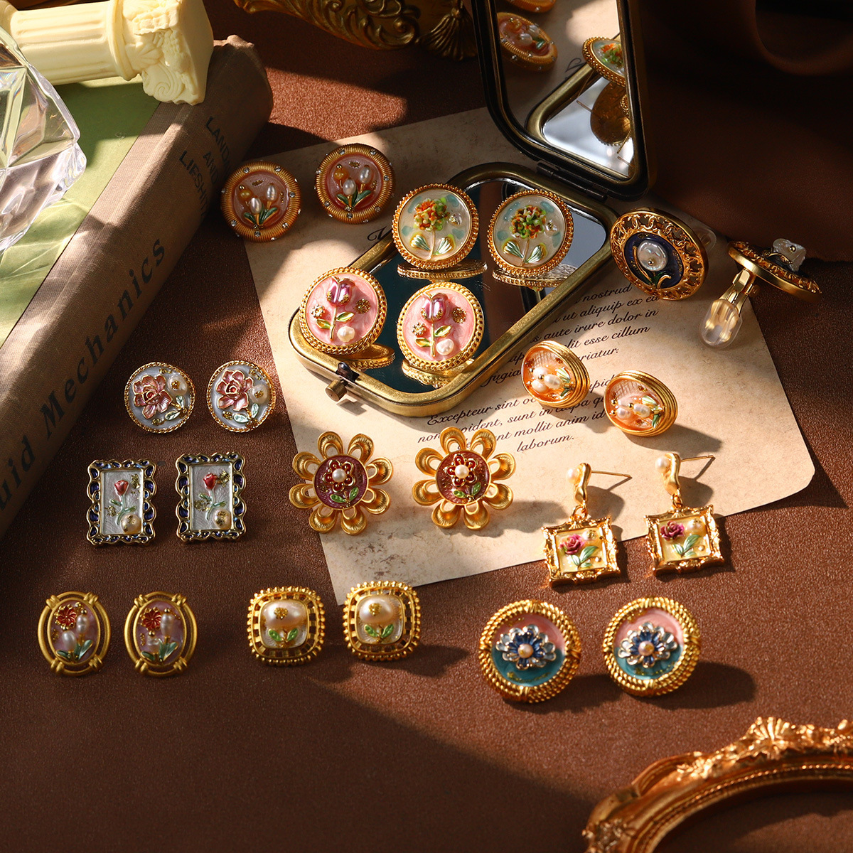 Monet oil painting earrings