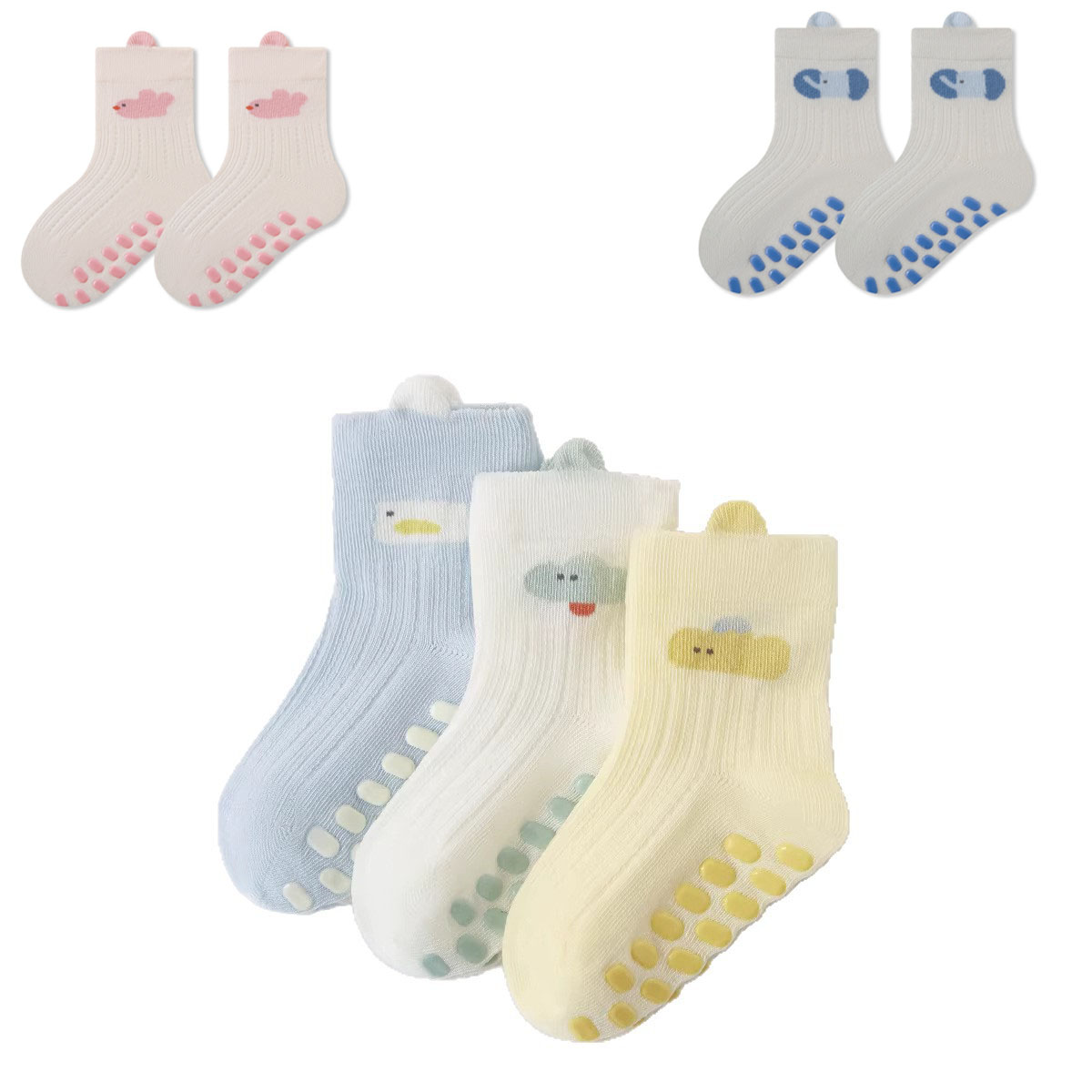 Children's Cute Pattern Non-Slip Socks (5-Pairs Pack)
