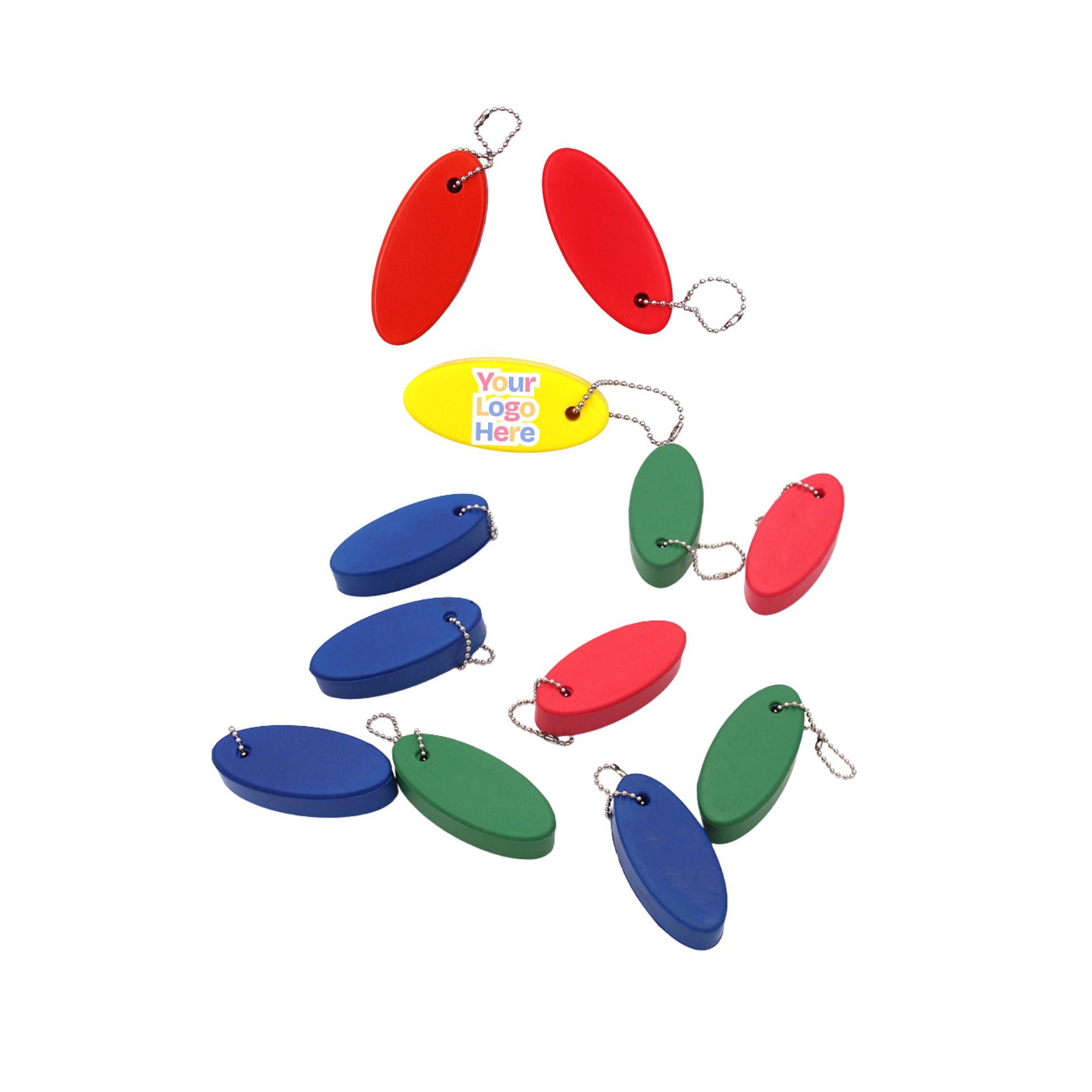 Floating Oval PU Keychain