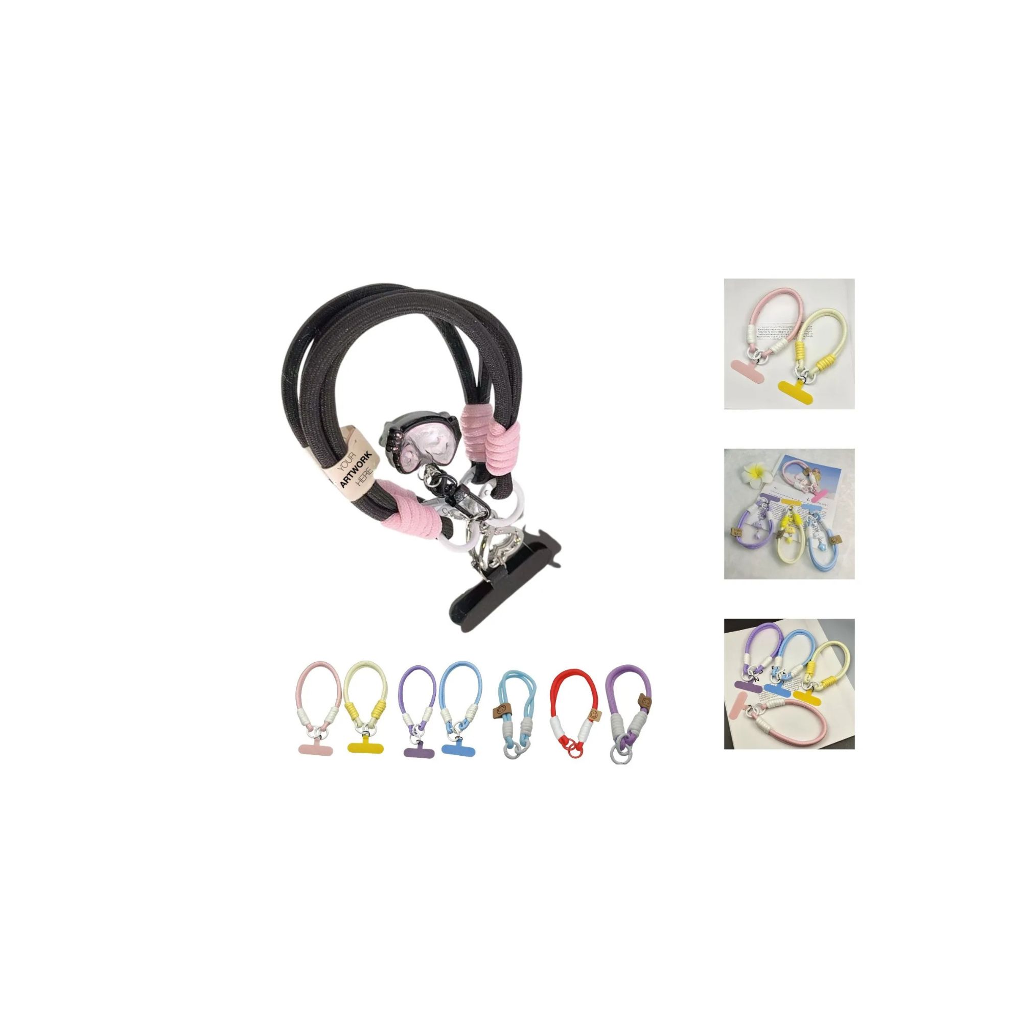 Dual-Use Elastic Cord Lanyard for Phones and Keys