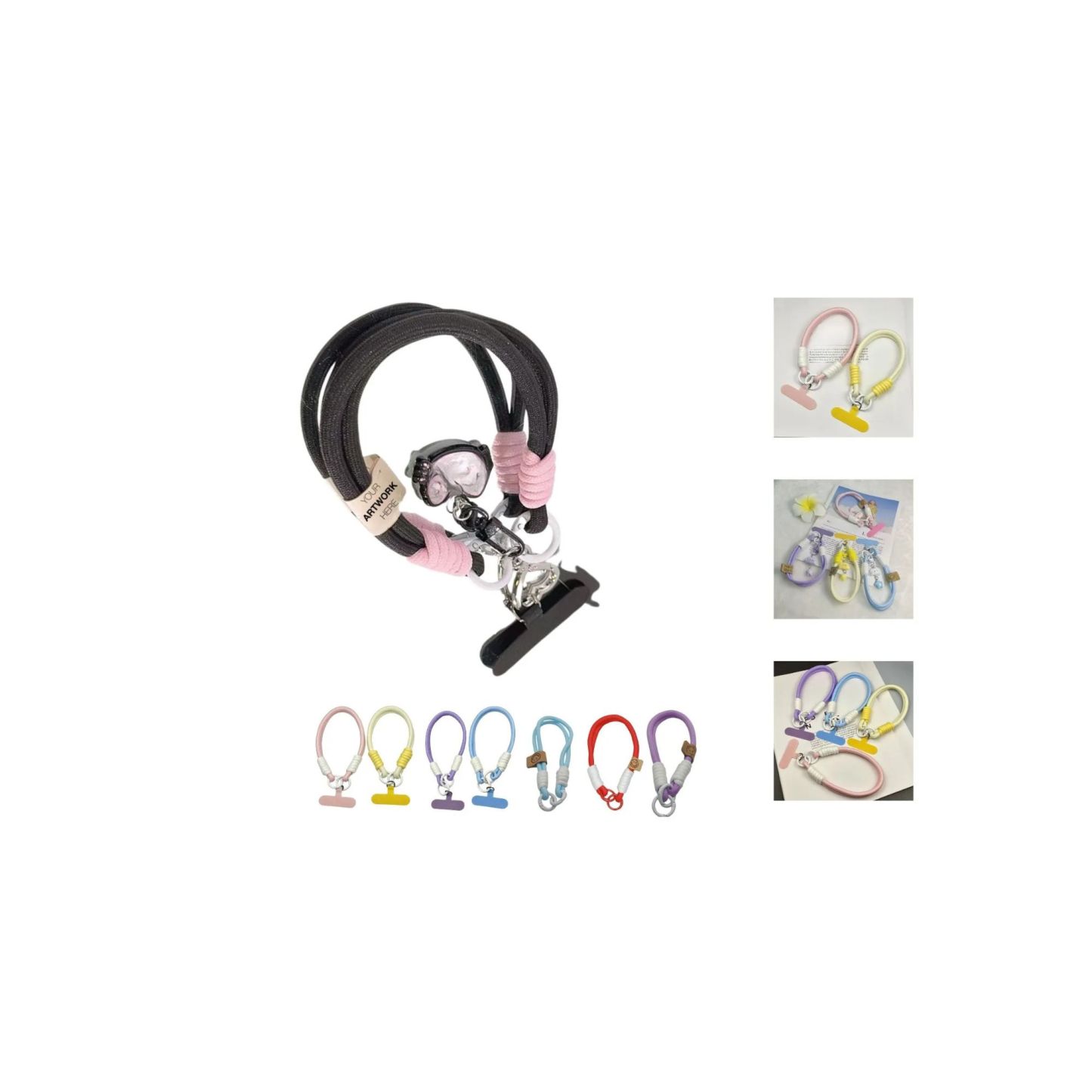 Dual-Use Elastic Cord Lanyard for Phones and Keys