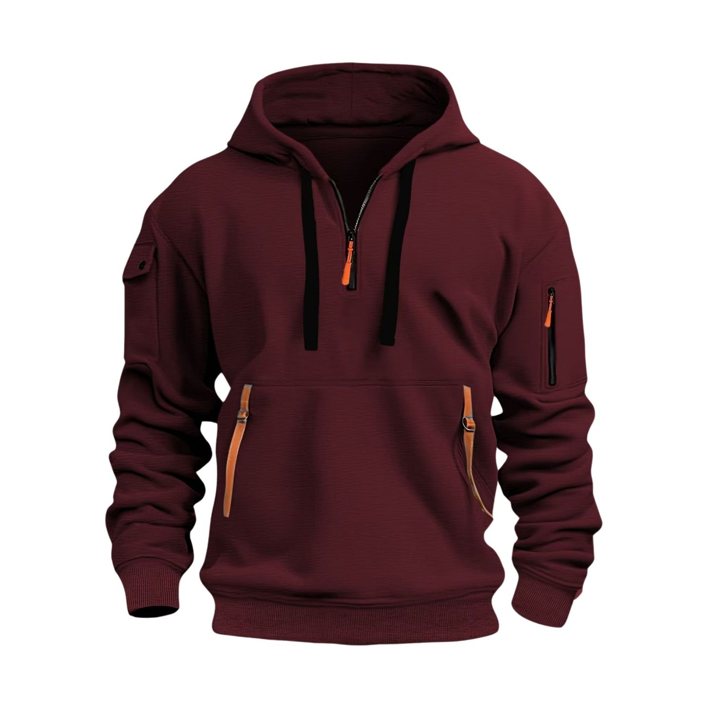 Men’s Quilted Quarter-Zip Pullover Sweatshirt