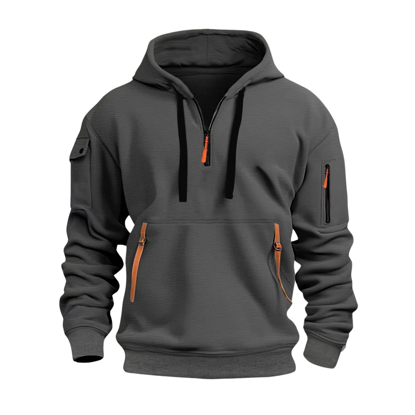 Men’s Quilted Quarter-Zip Pullover Sweatshirt