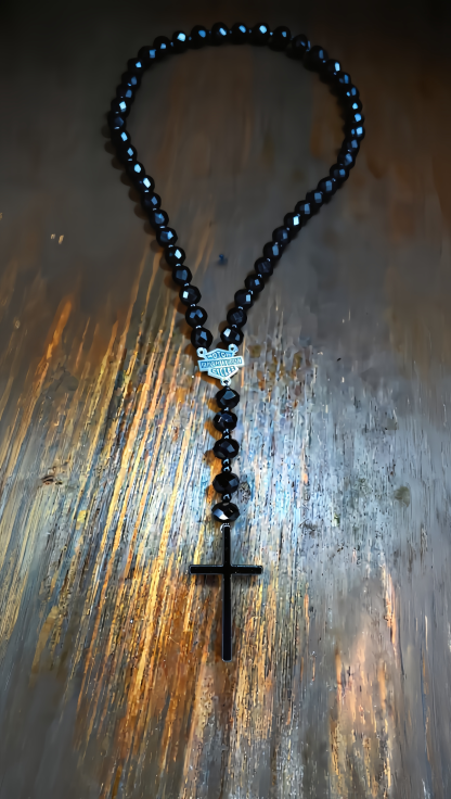 Motorcycle Theme Stone Bead Necklace