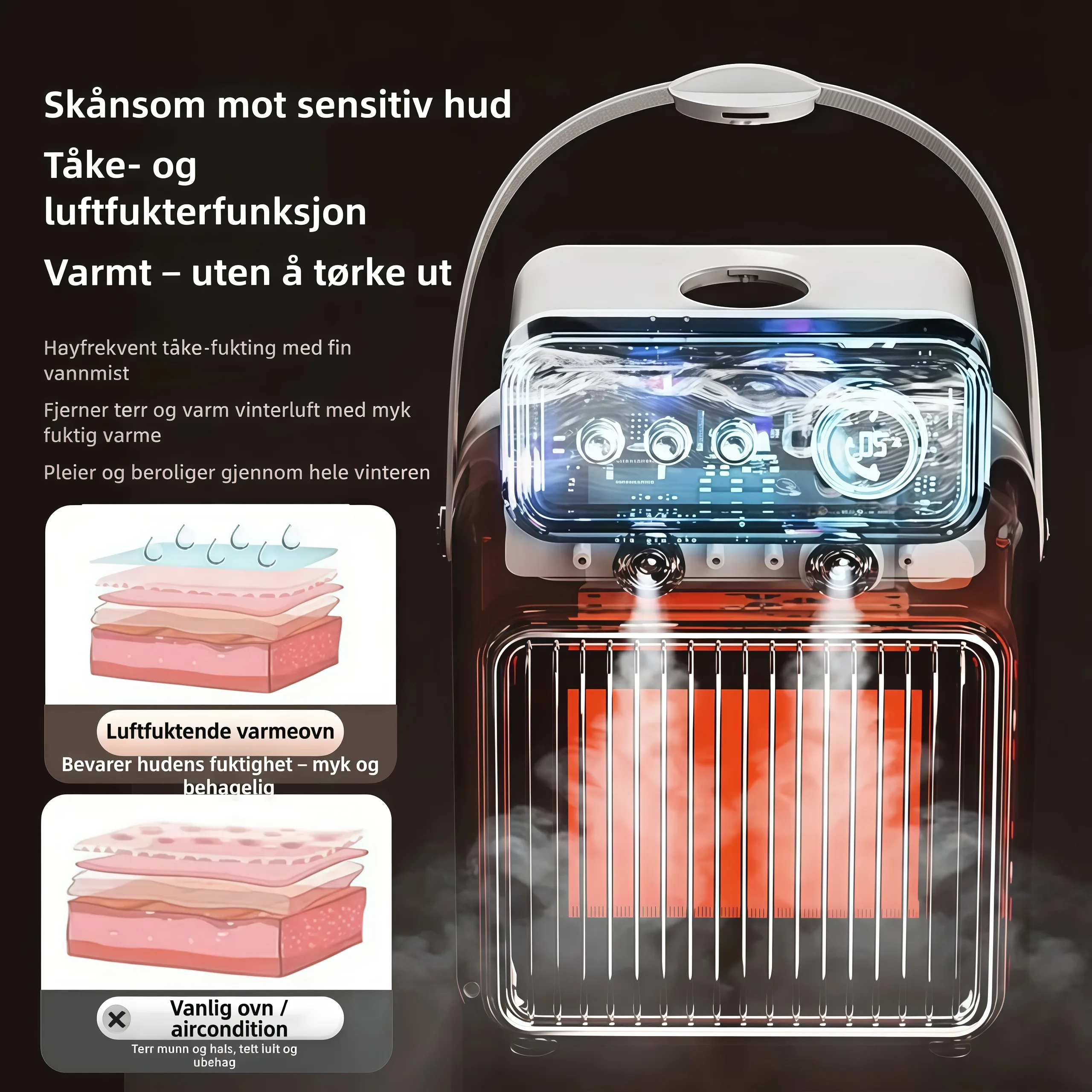 Varmevifte med luftfukter XH1202