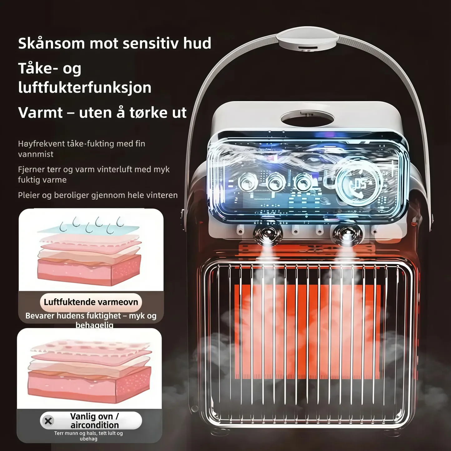 Varmevifte med luftfukter XH1202