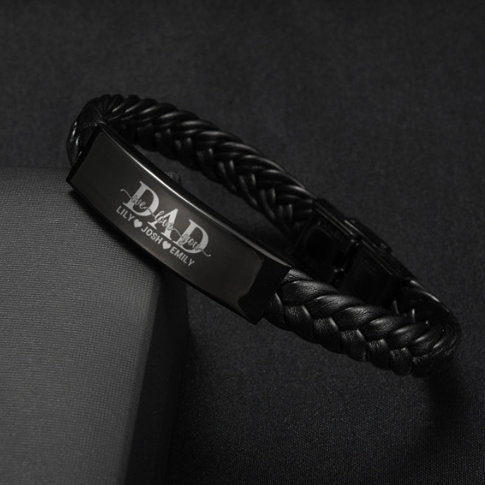 "Dad, We Love You" Family Bond Personalized Bracelet Set