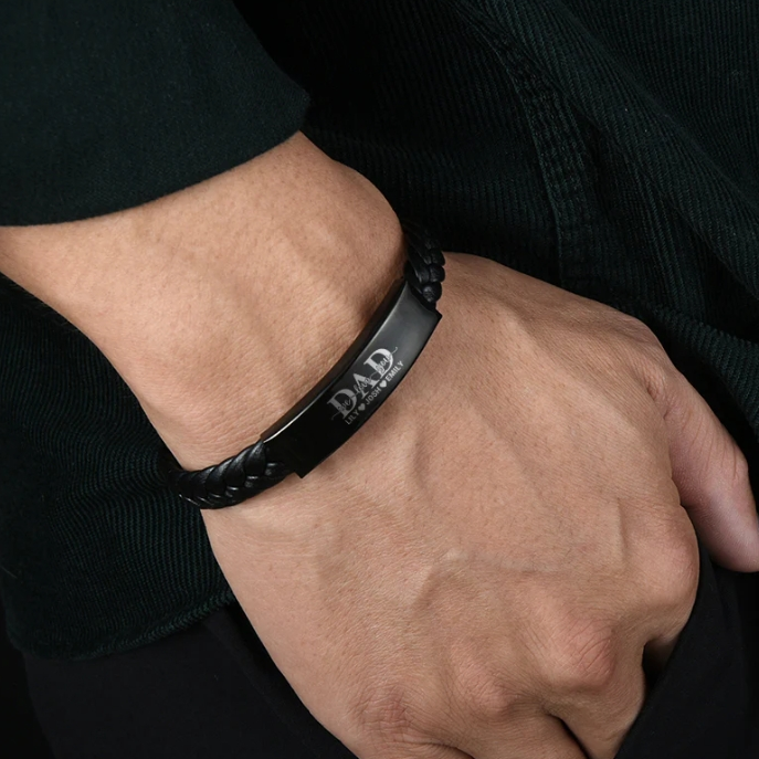 "Dad, We Love You" Family Bond Personalized Bracelet Set