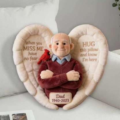 Custom From Photo - When You Miss Me - Personalized Memorial Faux Fur Shaped Pillow