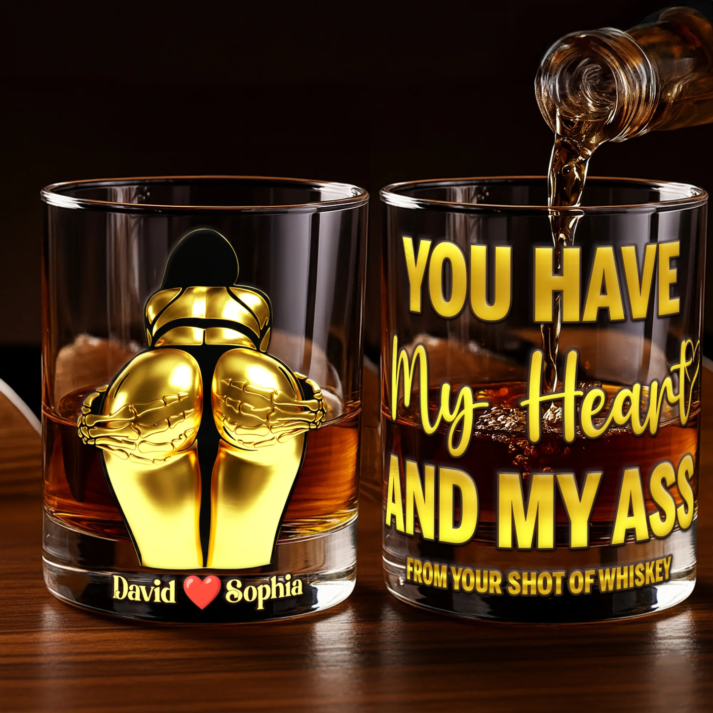 You Have My Heart Round Glass - Personalized Gifts For Couples