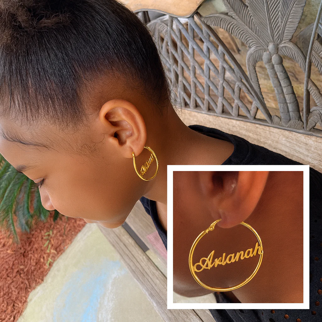 Personalized Children's Name Hoop Earrings