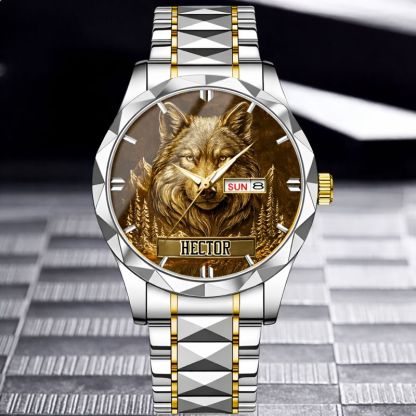 Customized Wolf Watch - Personalized Name - Gift for Wolf Lovers