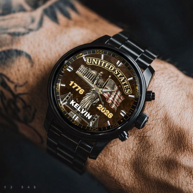 My Pride Is United States Customized Watch - Personalized Name And Year - Exclusive Gift For Americans
