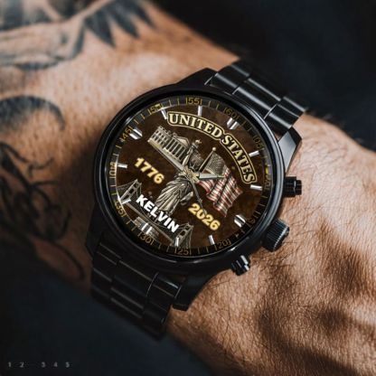 My Pride Is United States Customized Watch - Personalized Name And Year - Exclusive Gift For Americans