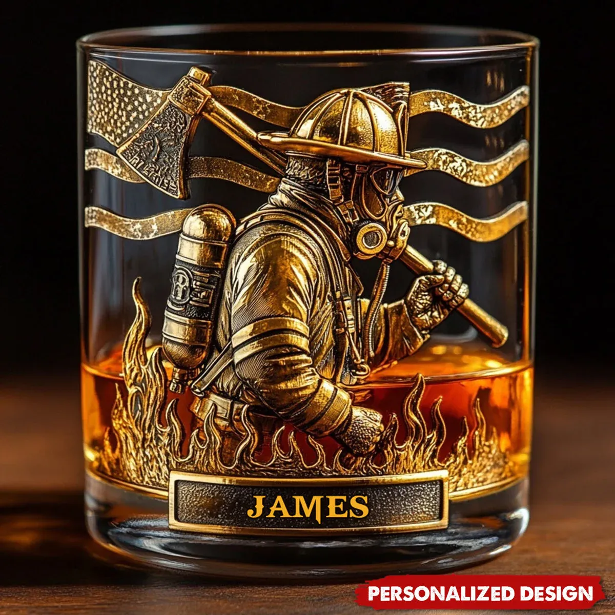 Proud Firefighter - Personalized Firefighter Whiskey Glass