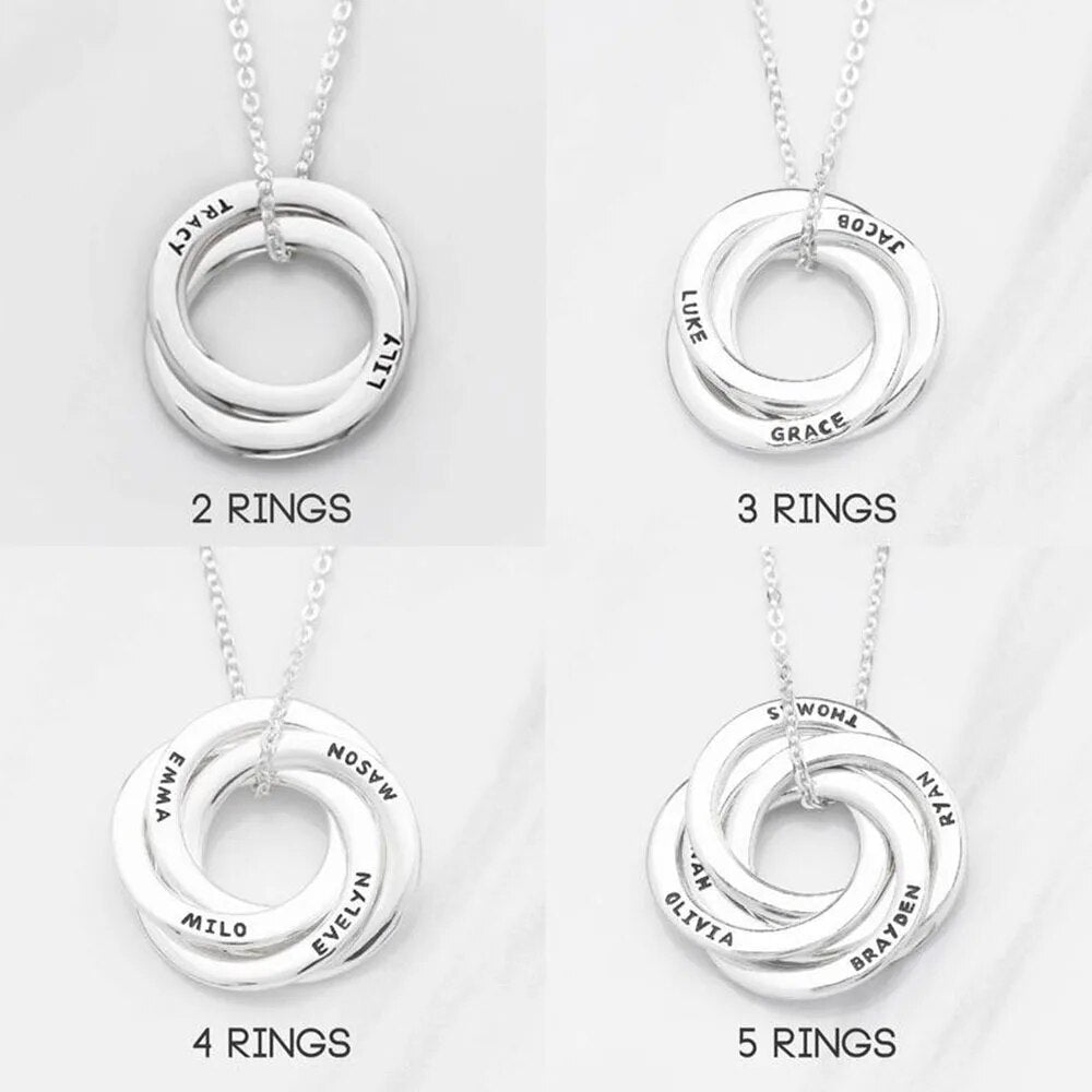 Circles of Love Engraved Necklace with Eternal Rose Box