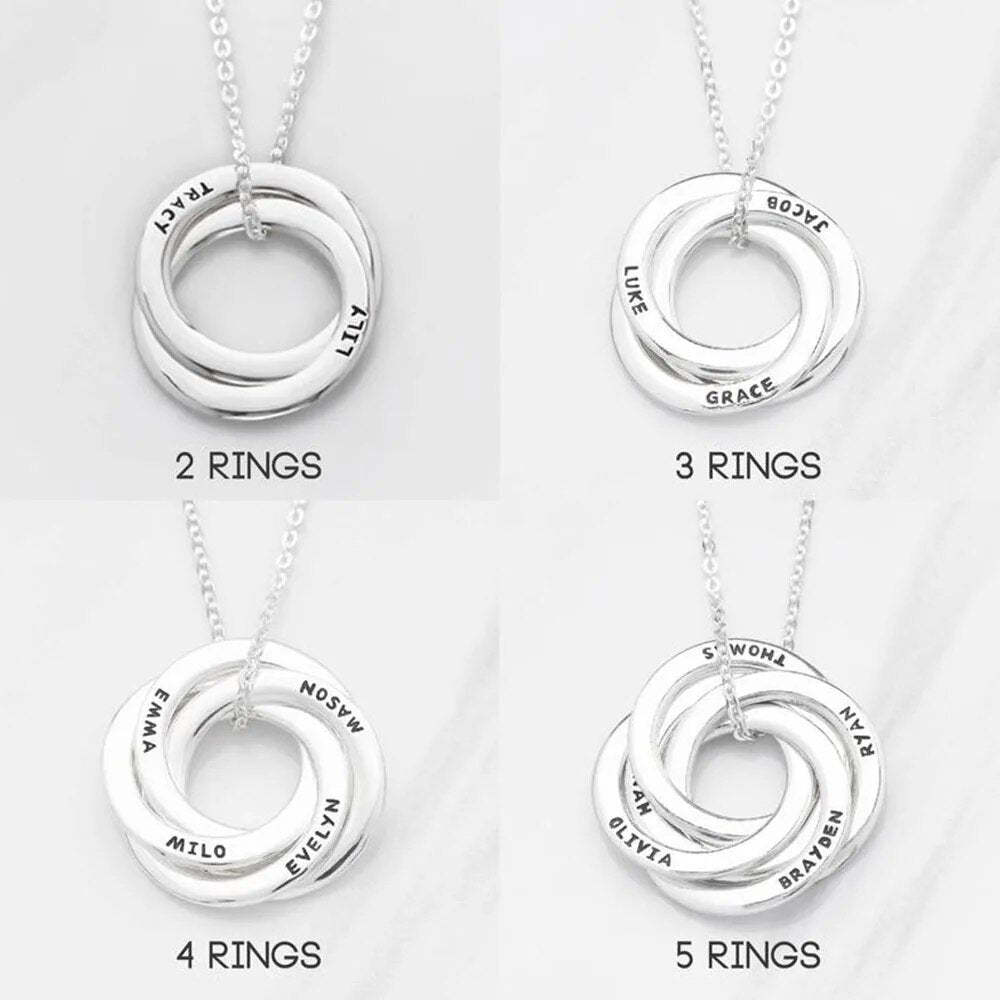Circles of Love Engraved Necklace with Eternal Rose Box
