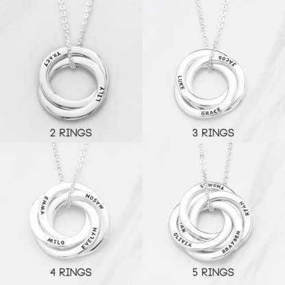 Circles of Love Engraved Necklace with Eternal Rose Box