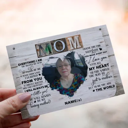 Personalized Crochet Doll with Photo Card "Mom Everything I Am"