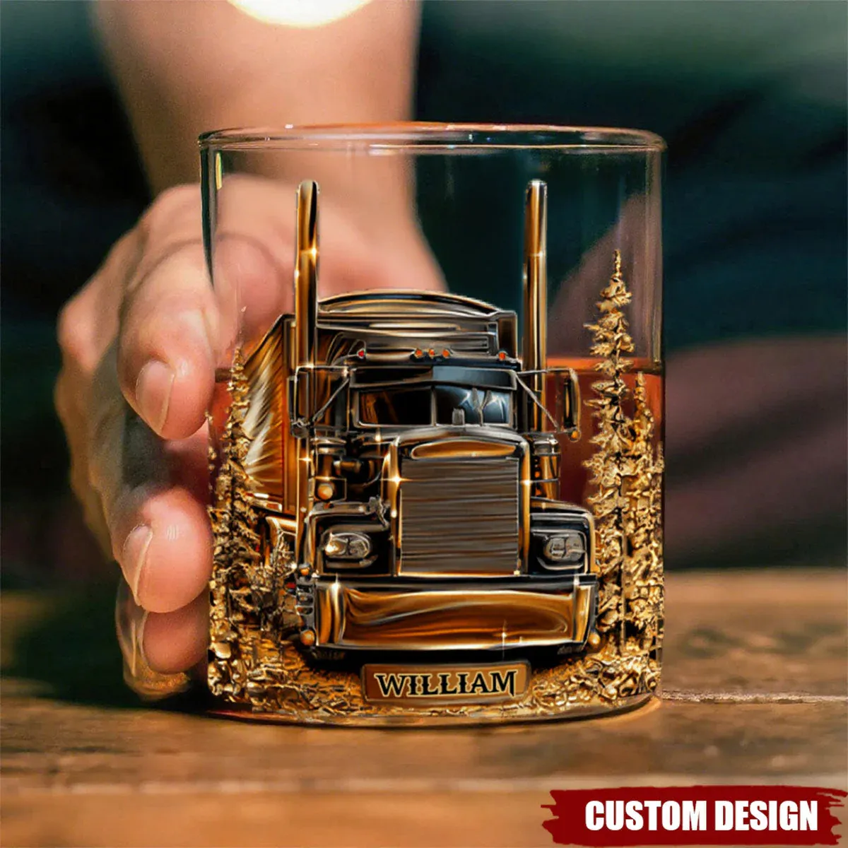 Best Truck Driver - Personalized Trucker Whiskey Glass