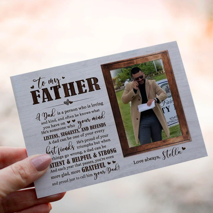 Personalized Crochet Doll with Photo Card "To My Father"