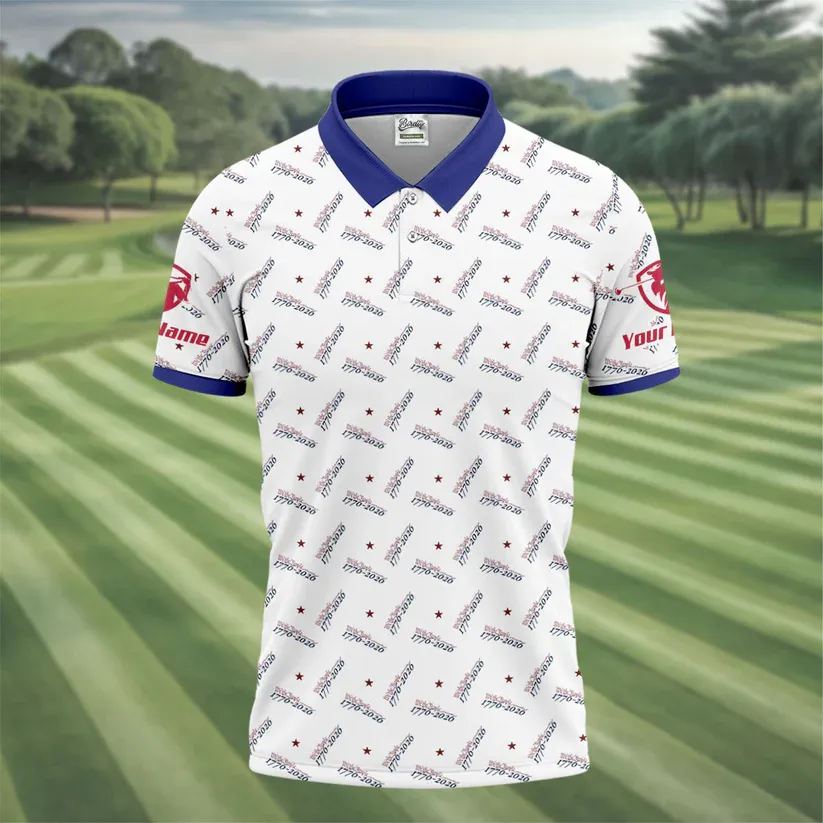 We The People 1776-2026 White Golf Shirt, 250th Anniversary Patriotic Golf Shirt, Golf Shirts For Men, Polo For Men