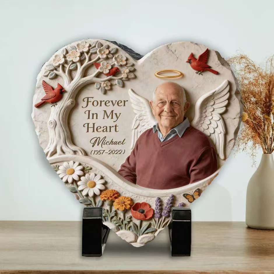 Forever In My Heart - Personalized Memorial Heart Shaped Stone