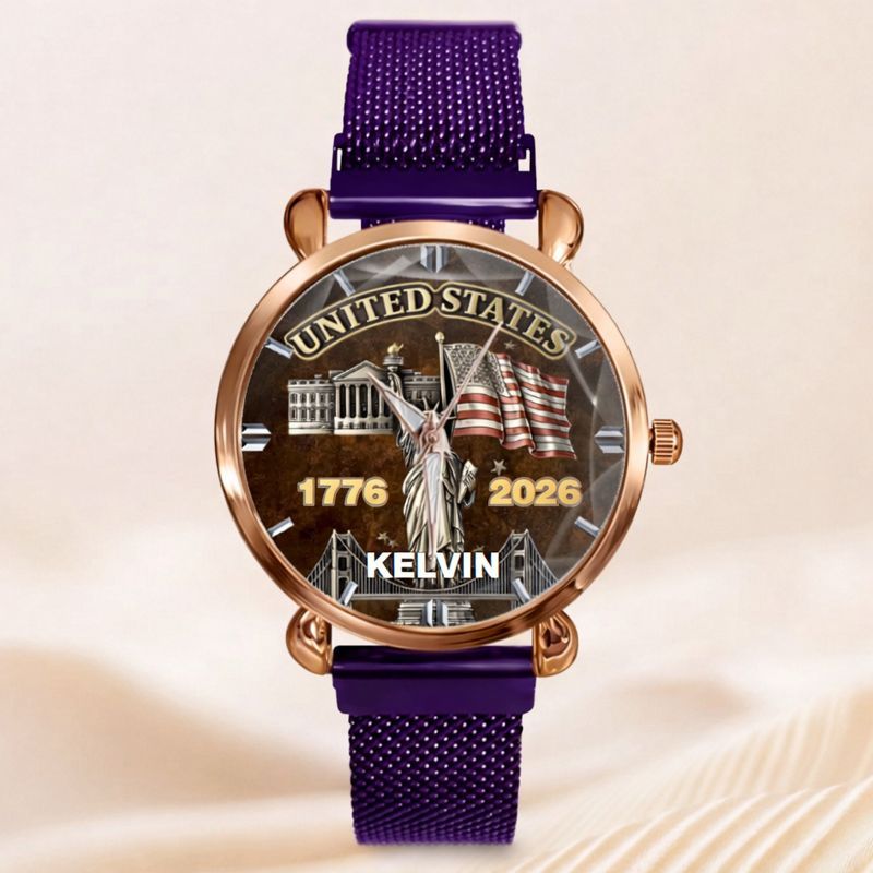 My Pride Is United States Customized Watch - Personalized Name And Year - Exclusive Gift For Americans