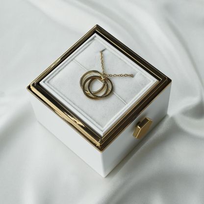 Circles of Love Engraved Necklace with Eternal Rose Box