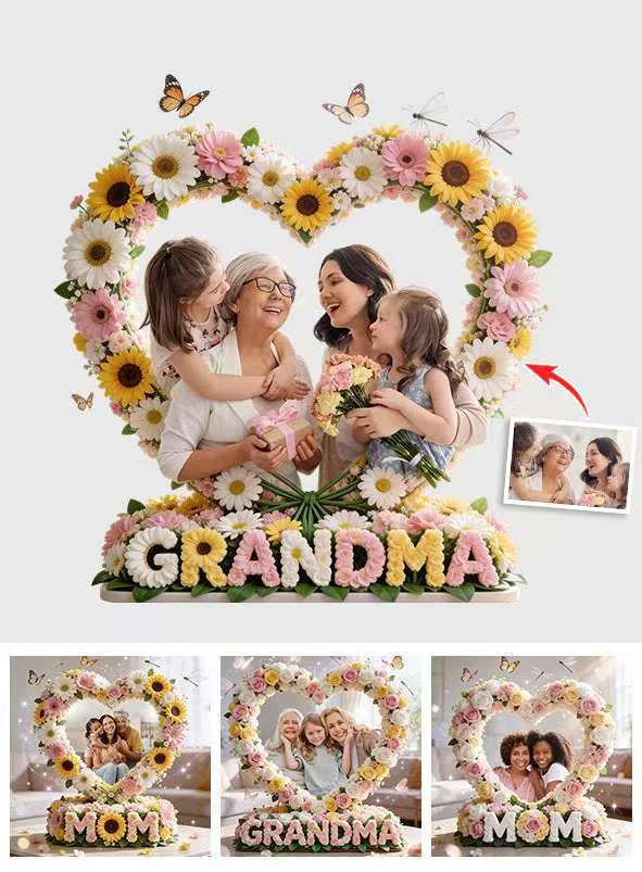Love Mom, Grandma Gift - Personalized Mother Custom Shaped Acrylic Plaque