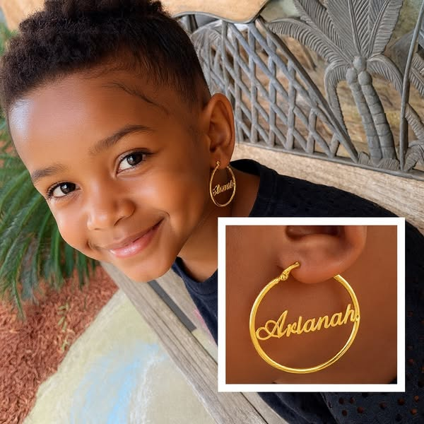 Personalized Children's Name Hoop Earrings