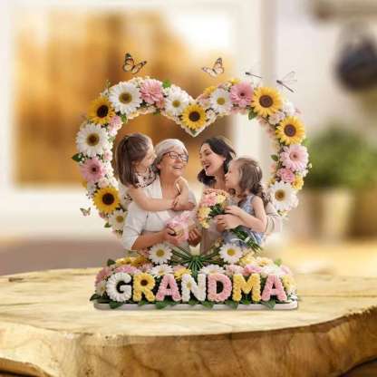 Love Mom, Grandma Gift - Personalized Mother Custom Shaped Acrylic Plaque