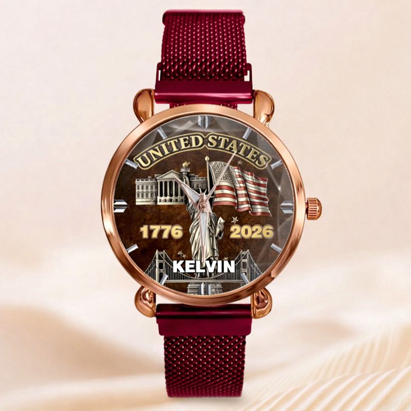 My Pride Is United States Customized Watch - Personalized Name And Year - Exclusive Gift For Americans