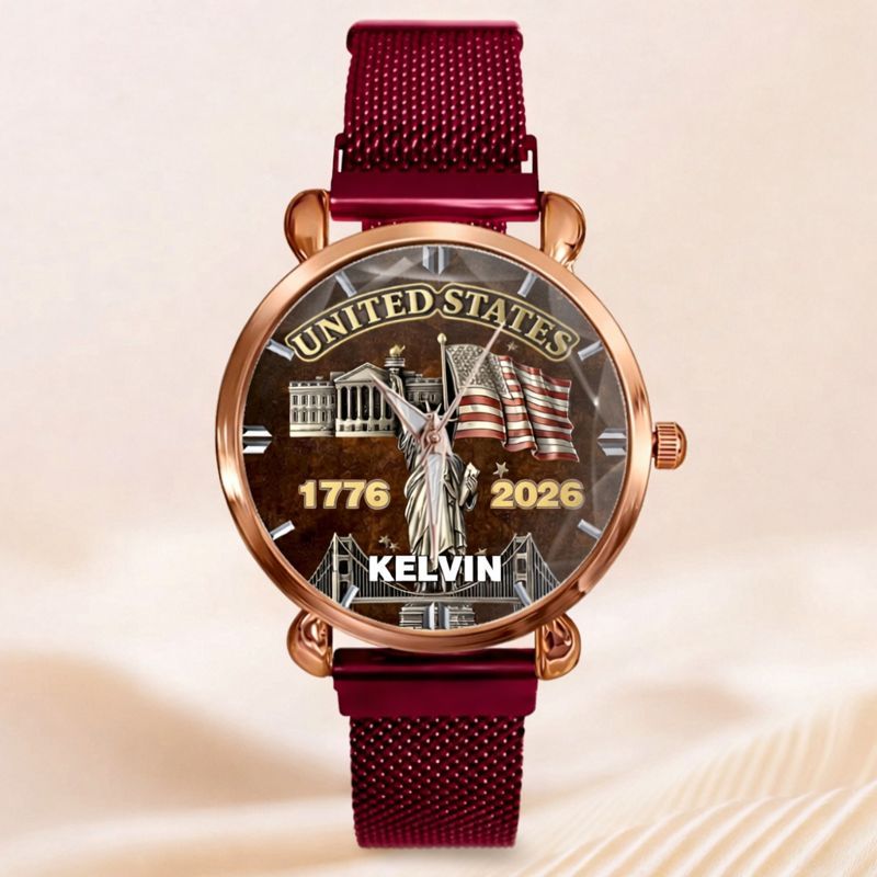 My Pride Is United States Customized Watch - Personalized Name And Year - Exclusive Gift For Americans