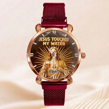 Funny Jesus Makes Magical Drink Customized Watch - Personalized Name – Meaningful Gift Of Faith