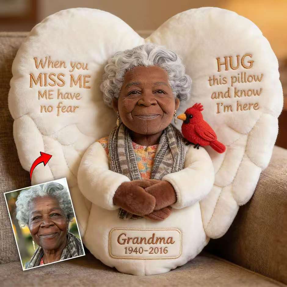 Custom From Photo - When You Miss Me - Personalized Memorial Faux Fur Shaped Pillow