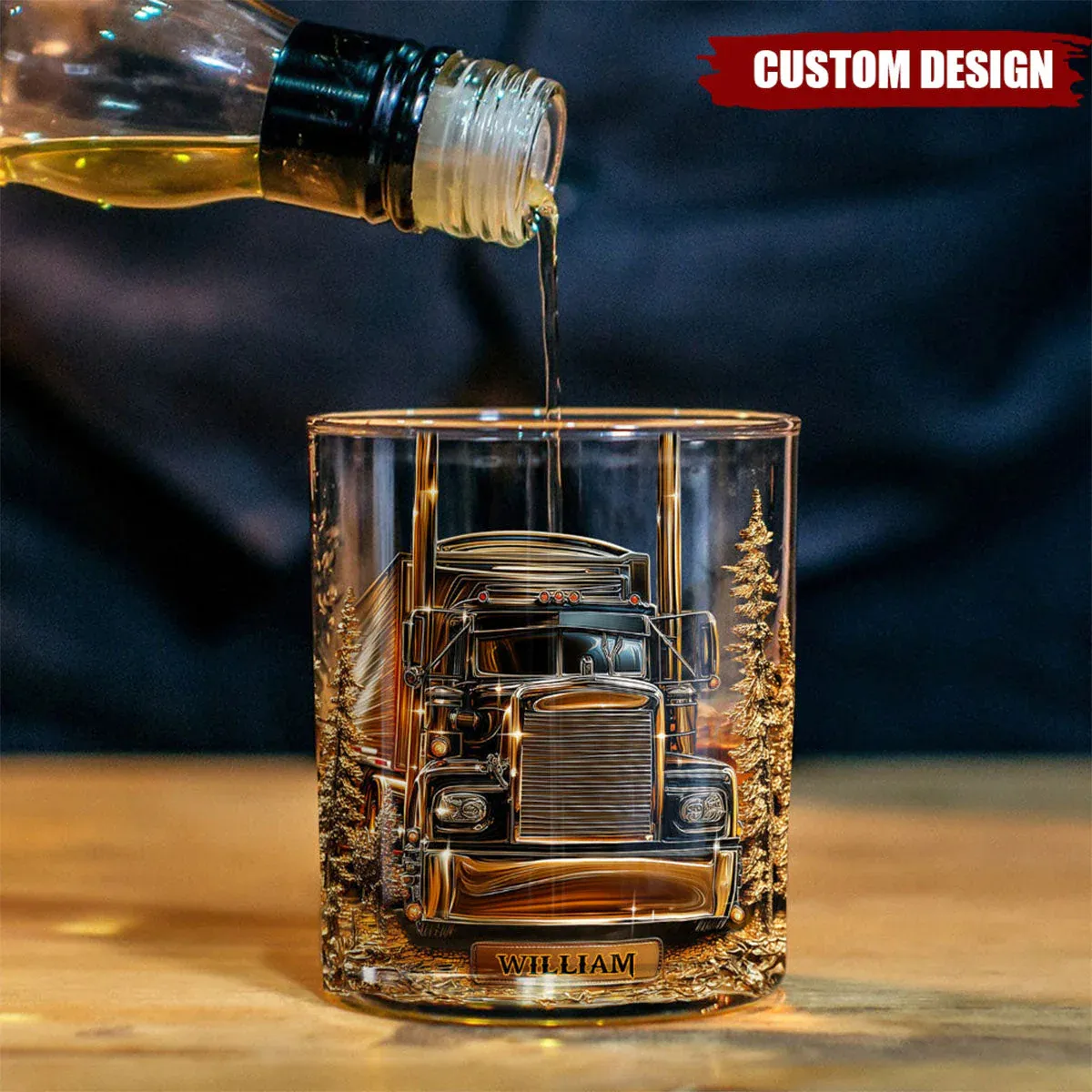 Best Truck Driver - Personalized Trucker Whiskey Glass