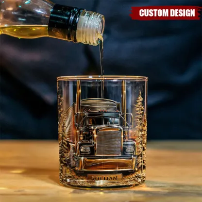 Best Truck Driver - Personalized Trucker Whiskey Glass