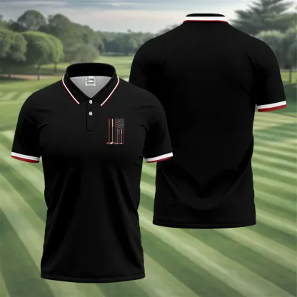 Golf Clubs America Flag Logo 250th Anniversary Navy Golf Shirt, Patriotic Golf Shirt, Golf Shirts For Men