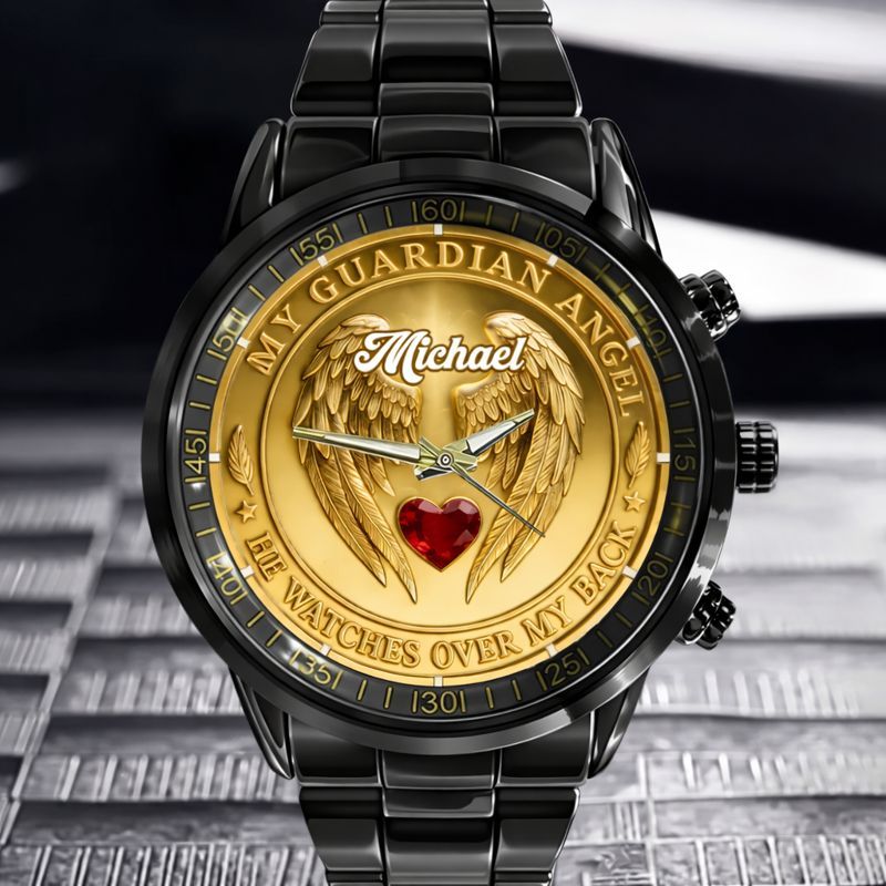 Guardian Angel Customized Watch - Personalized Name - Gift For Family, Lovers, Friends