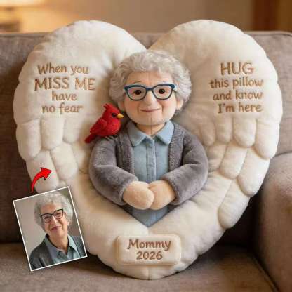 Custom From Photo - When You Miss Me - Personalized Memorial Faux Fur Shaped Pillow
