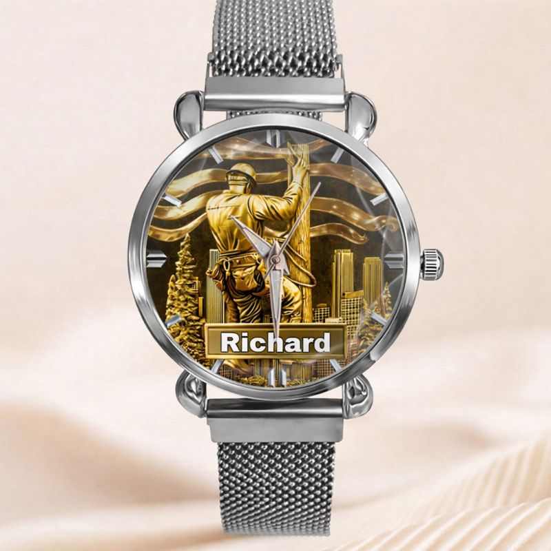Lineworker Pride Customized Watch – Personalized Name - Gift For Lineworkers