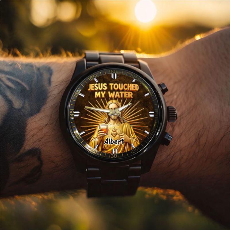 Funny Jesus Makes Magical Drink Customized Watch - Personalized Name – Meaningful Gift Of Faith
