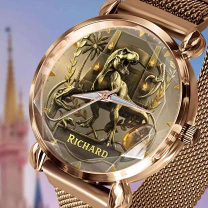 Personalized Dino Explorer T-Rex Watch – Add Your Name, Ancient World Theme